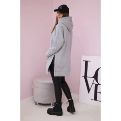 Sieviešu gaiši pelēks džemperis ar jostu Wine