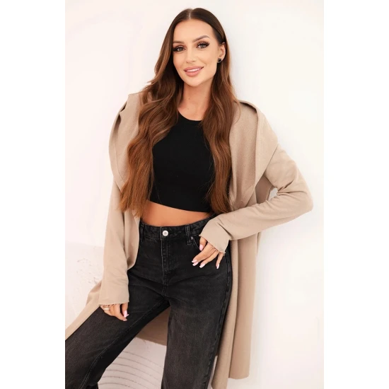 Sieviešu brūns adīts džemperis ar slejām Alison Sieviešu džemperi