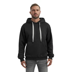 Vīriešu melns džemperis ar kapuci Carla