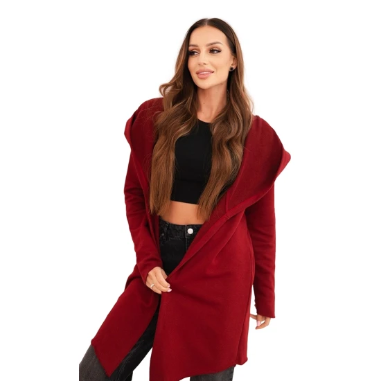 Sieviešu bordo krāsas adītais džemperis ar apkakli Alison Sieviešu džemperi