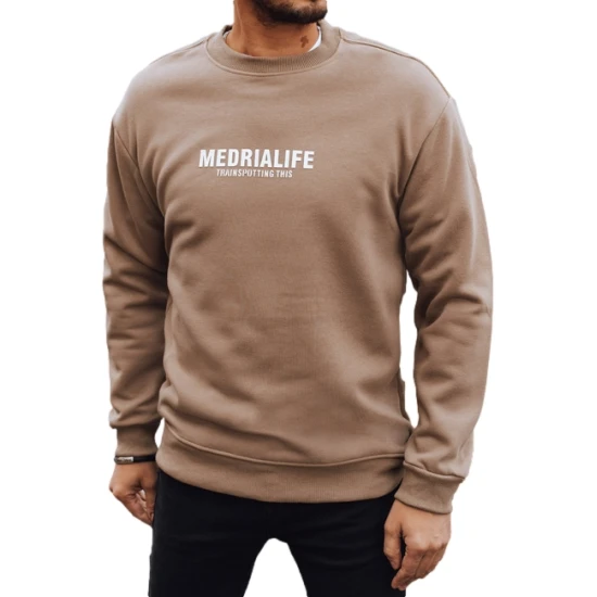 Vīriešu brūnais džemperis Medrialife Džemperi bez kapuciņiem