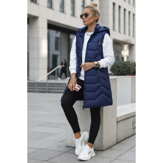 Sieviešu tumši zils izšūts vestīte Foxy Sieviešu vestes