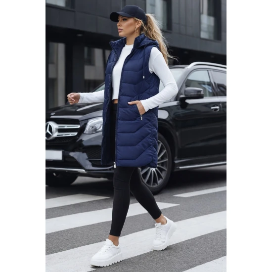 Sieviešu tumši zils izšūts vestīte Foxy Sieviešu vestes