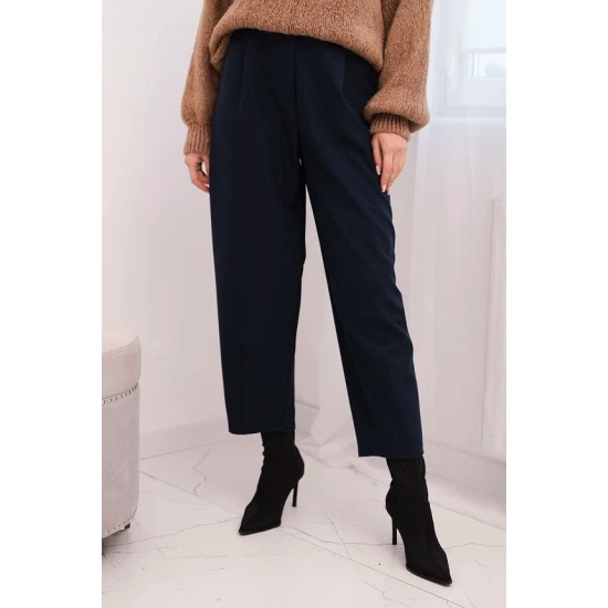 Sieviešu bikses ar augstu vidukli Lori tumši zilā krāsā