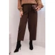 Sieviešu brūnas bikses ar augstu vidukli Lori