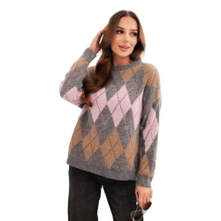 Sieviešu pelēks džemperis Romb