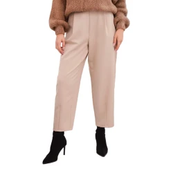 Sieviešu bikses ar augstu vidukli Lori brūnā krāsā