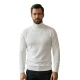 Vīriešu balts džemperis ar augstu apkakli Melba