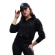 Sieviešu melns džemperis ar kapuci Trend