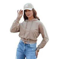 Sieviešu brūns džemperis ar kapuci Trend