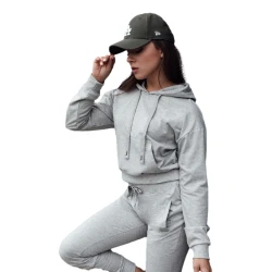 Sieviešu pelēks džemperis ar kapuci Trend