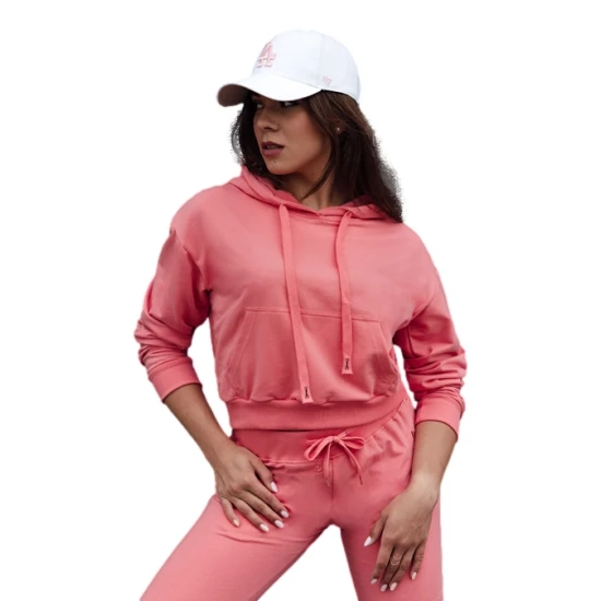 Sieviešu rozā džemperis ar kapuci Trend