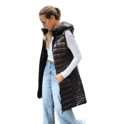 Sieviešu melna jaka ar kapuci Silts