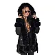 Women's black jacket with fur City Women's jackets