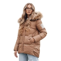 Sieviešu brūna ziemas jaka Luckry