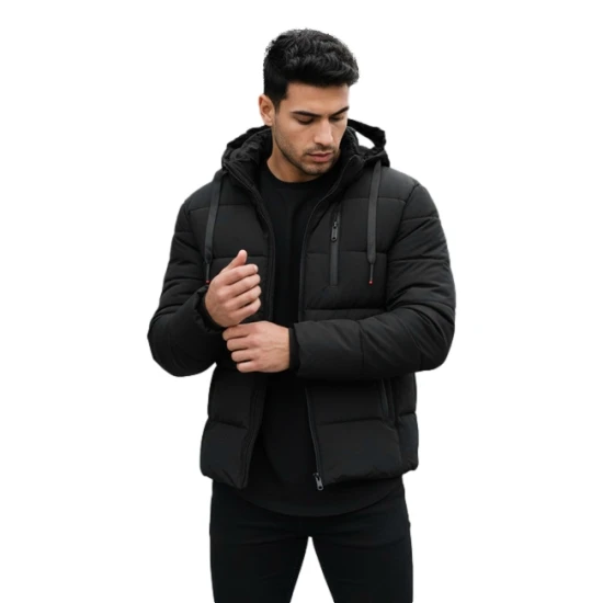 Vīriešu melna ziemas jaka Polar