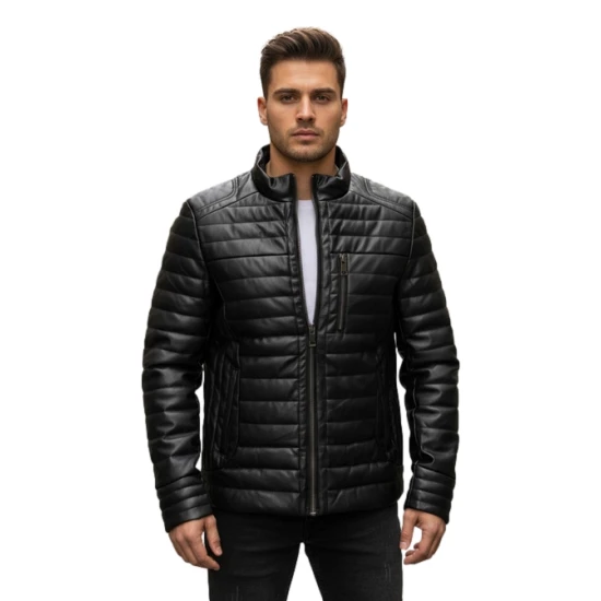 Vīriešu melna ziemas jaka Gentelman