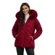 Sieviešu bordo krāsas ziemas jaka ar kapuci Levi