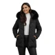 Sieviešu melna ziemas jaka ar kapuci Levi