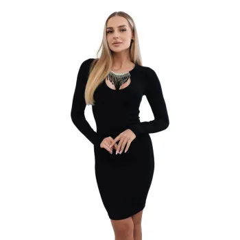 Sieviešu melna pieguļoša kleita Clara