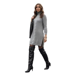 Sieviešu adīta kleita pelēkā krāsā Mirand