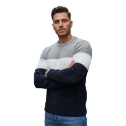 Vīriešu pelēks un tumši zils džemperis Epic