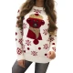 Sieviešu balts Ziemassvētku džemperis Bear