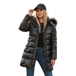 Sieviešu melna ziemas jaka Shine
