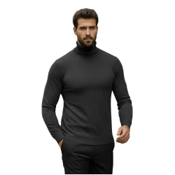 Vīriešu tumši pelēks džemperis ar augstu apkakli Lenox