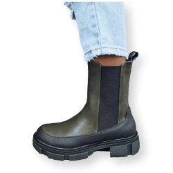 Sieviešu augstpapēžu zābaki zaļš Frost