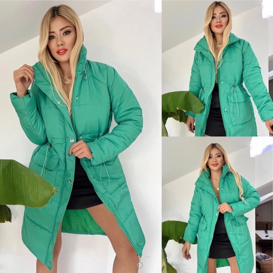 Stilīga zaļa sieviešu jaka ar kapuci Arova PK4024 Premium
