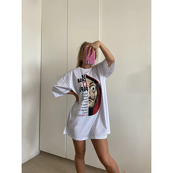 Sieviešu lielizmēra balts t-krekls The Professor PK4443 Premium