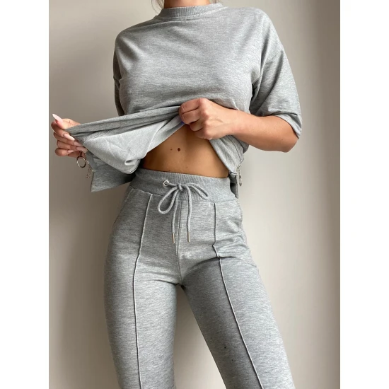 Pelēks sieviešu sporta komplekts Clara PK2113 Premium