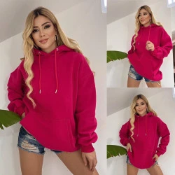 Sieviešu tumši rozā tunika ar kapuci Narol