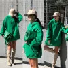 Sieviešu tumši zaļa tunika ar kapuci Narol PK4017