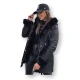 Sieviešu melna jaka ar melnu kažokādu Arctic TY3986