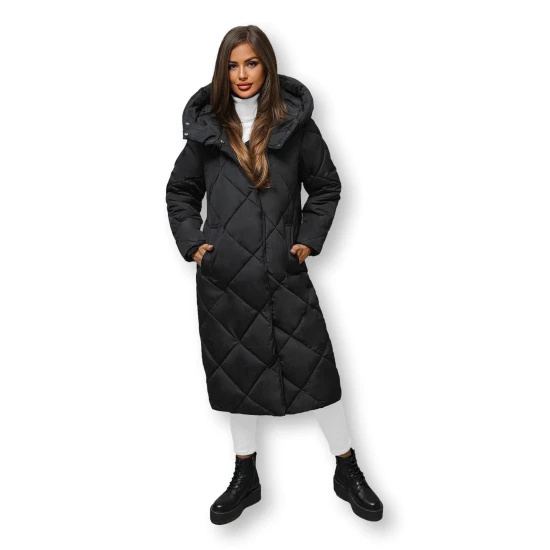 Melna sieviešu stepēta ziemas jaka Coco JS/5M3173/392