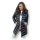 Sieviešu stepēta melna jaka ar brūnu kažokādu Crystal