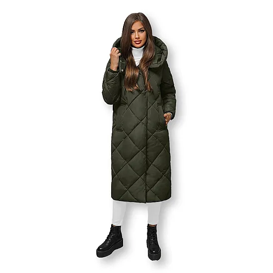 Women's green quilted winter jacket Coco JS/5M3173/136