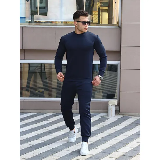 Granatowy męski garnitur sportowy Karok PK2022 Premium