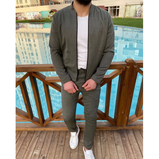 Vīriešu khaki smalka auduma komplekts Miron PK7521 Premium