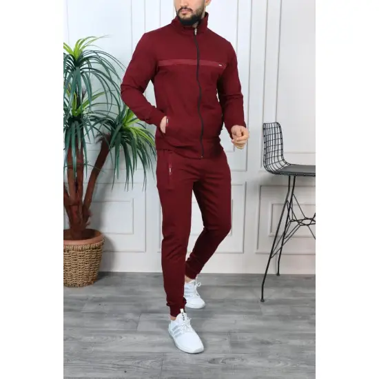 Vīriešu treniņtērps bordo krāsā Orest PK3004 Premium