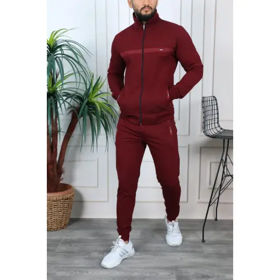 Vīriešu treniņtērps bordo krāsā Orest PK3004 Premium