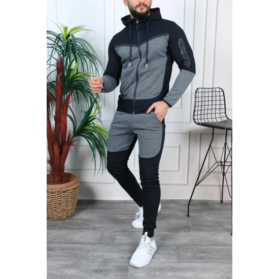 Vīriešu treniņtērps pelēks - melns Rener PK3006 Premium