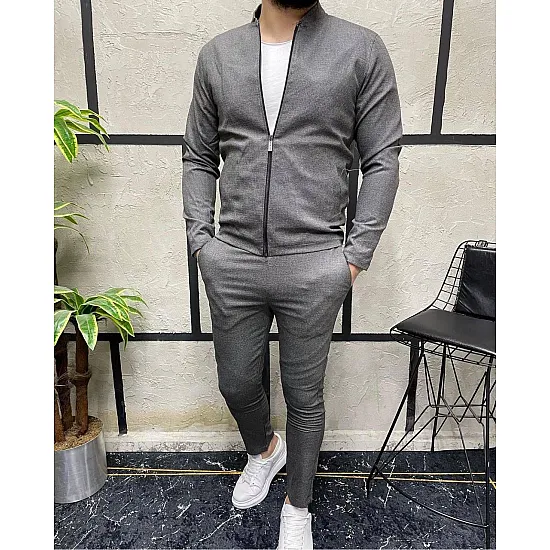 Mens dark grey fine fabric set Hani PK7525 Premium