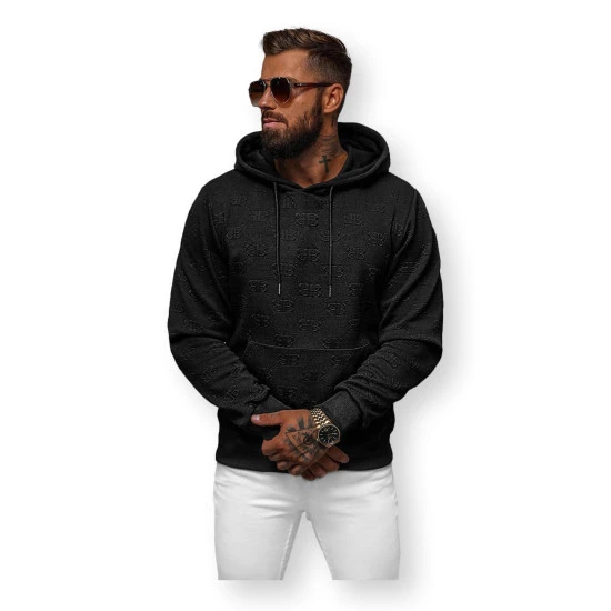 Džemperis ar kapuci melns Ifer JS/3B566