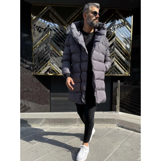 Vīriešu melna jaka ar kapuci Guno PK2545 Premium