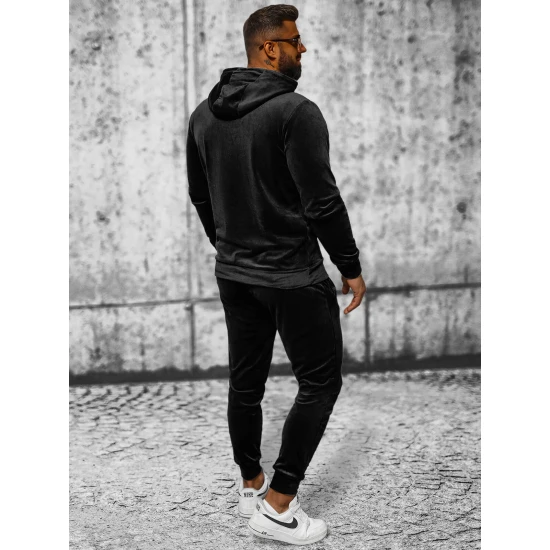 Melns vīriešu velūra komplekts Rolos