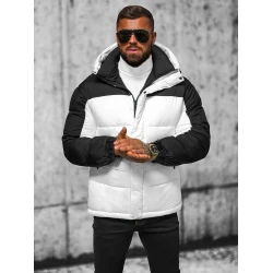 Balta vīriešu stepēta ziemas jaka Poker