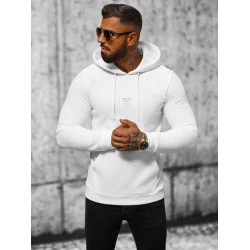 Balts vīriešu džemperis ar kapuci Merk